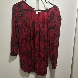 Black/red ladies top